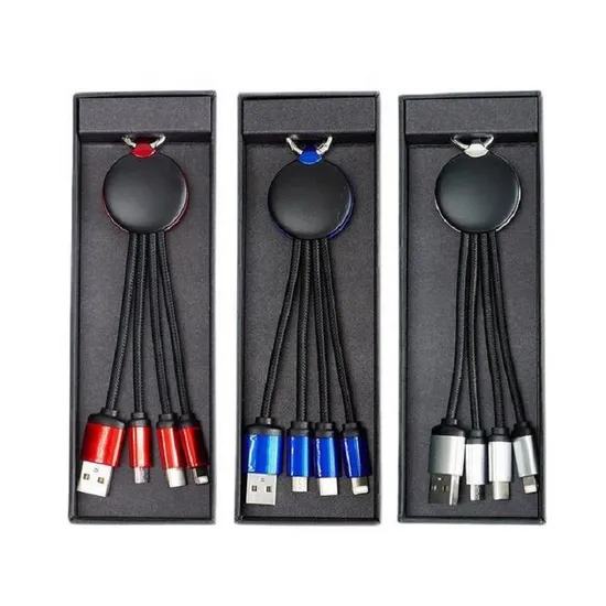 Keychain Charging Cable Nylon Braided Data Synchronization Fast Charging Cable 