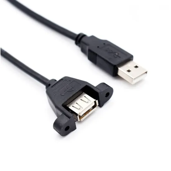 Panel Mount USB male to female Data Transfer Cable with Screw holes 