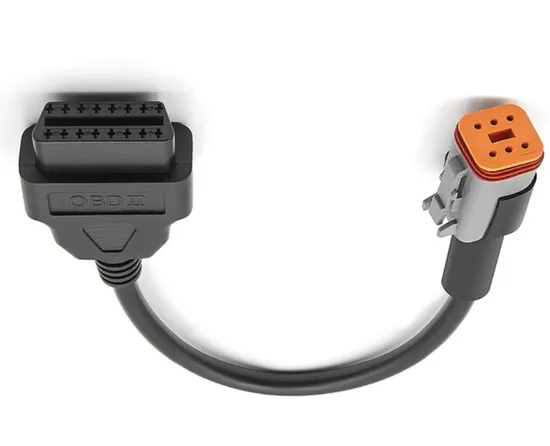 Heavy Duty 6 Pin Male to 16 Pin Female Automotive OBD Cable Adapter Car Diagnostic Cable 