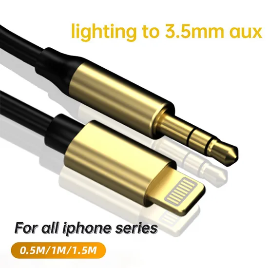 for Lightning 8pin to 3.5mm Car Jack Audio Auxiliary Cable Adapter for iPhone Aux Cable 
