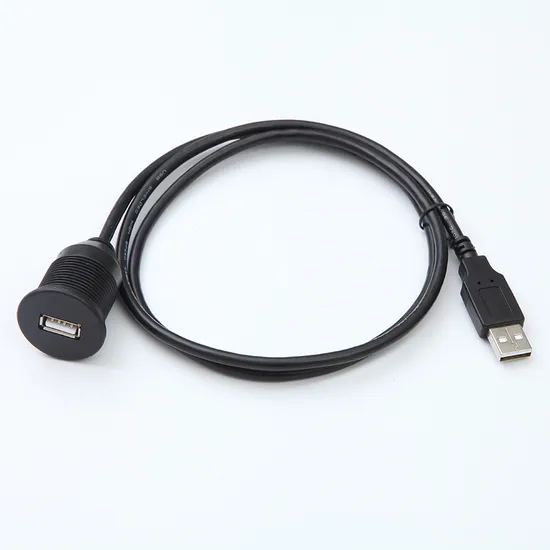 Square Single Port USB 2.0 Panel Flush Mount Extension Cable 