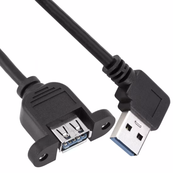 Factory Wholesale USB Data Charger Cable A Male Angled to A Female for Panel 5Gbps 1m