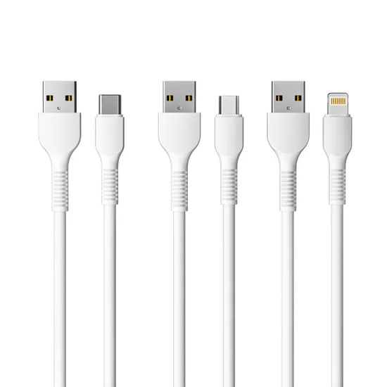 3FT 6FT 10FT 2.4A 3A Micro USB Type C Lightning USB Cable Wholesale Cell Phone Accessories Data Cable USB Charger Cable for Huawei Xiaomi Samsung iPhone 