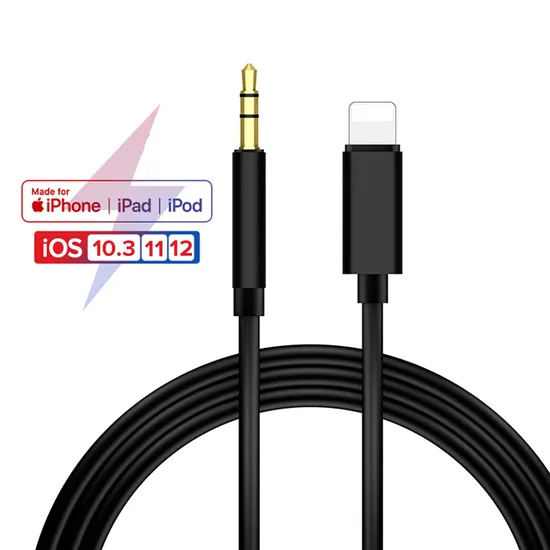 Lighting to 3.5mm Headphone Jack Adapter Charge Car Audio Aux Cable for iPhone X Xs Xr Xs Max 