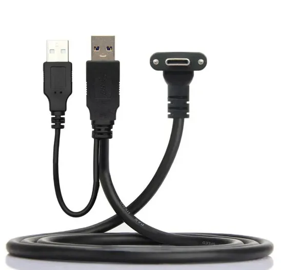 Factory Sale High Quality Panel Mount with Screw up Down Angle USB 3.1 Type C to USB3.0 and USB2.0 10gbps High Speed Data Cable 